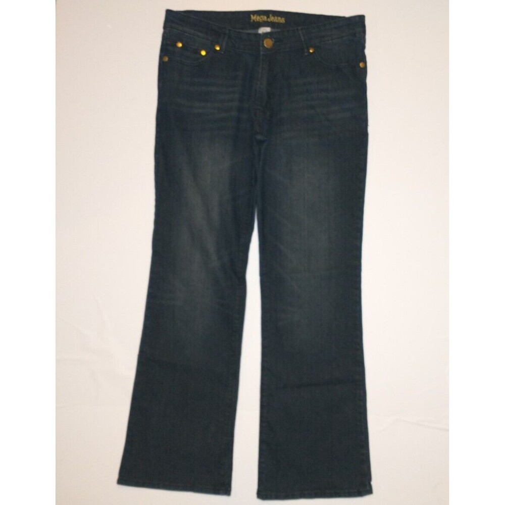 Mega Jeans Black beaded pockets flared size 15/16